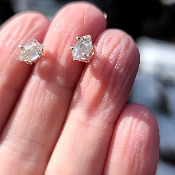 !!!SALE!!! 1kt Herkimer diamond sterling stud earrings DIAMOND SALE! - Picture 6 of 8